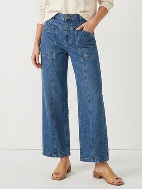 HABITUAL Shay High-Rise Seam Front Wide-Leg Jeans | SIZE 4/27